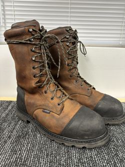 Redwing Men's 10-inch Waterproof Safety Toe Metguard Boot Size 12 Wide