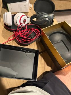 Beats Studio Headphone Bundle - White (Working) & Gold (As-Is/Parts)