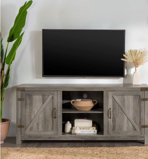 Walker Edison Grey Wash 58" TV Stand New In Box