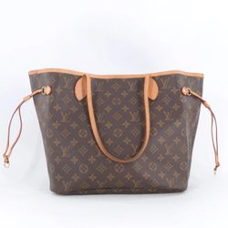 LOUIS VUITTON M46975 Neverfull MM Monogram Rose Beige Women Tote Bag
