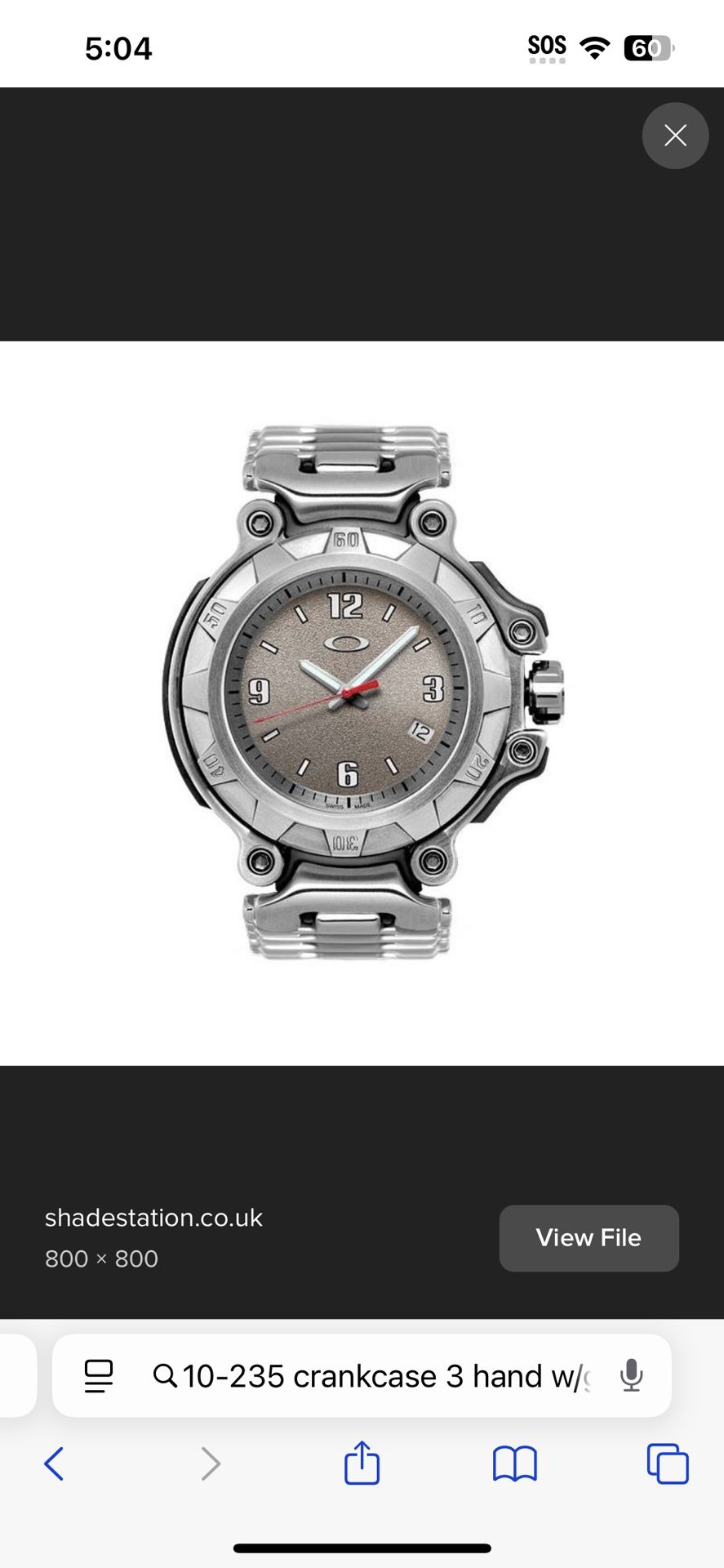 Oakley Crankcase 3 Hand W/Grey/Bracelet