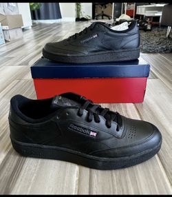 Men's Reebok Club C 85 Leather Tennis Shoes - Black Charcoal - Size 11.5