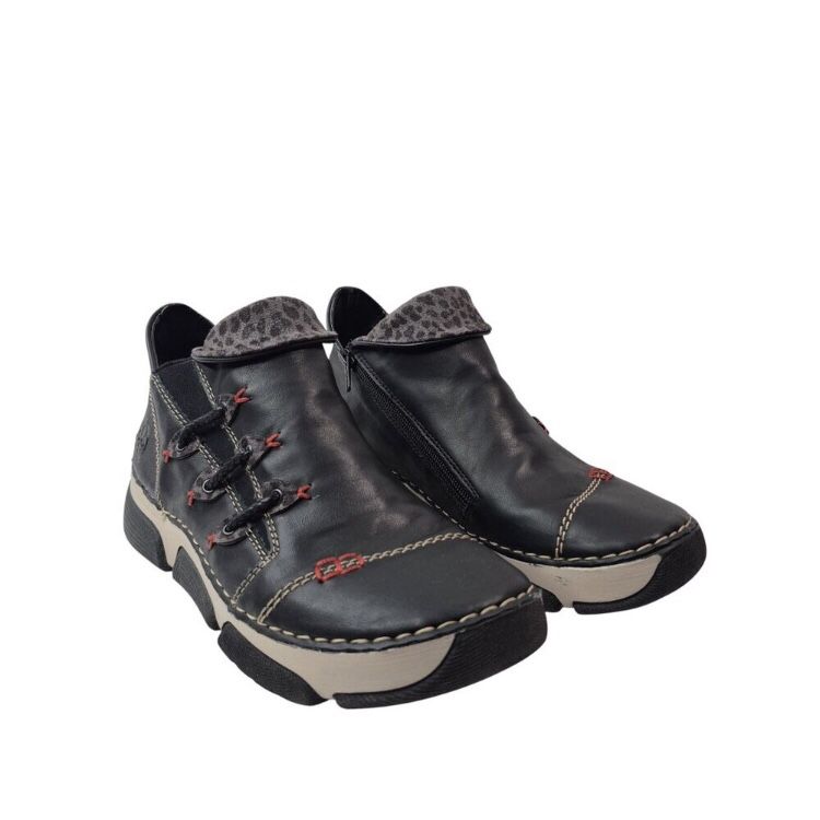 Rieker Shoes Womens 39 Black Sneakers Side Zip Ankle Boots Comfort Angela US 8