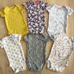 Carter’s Newborn Baby Girl Bodysuit Bundle Lot 