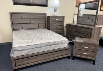 4 pc Queen Gray bedroom set