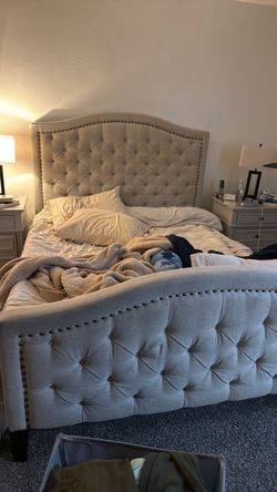 Queen upholstered bed
