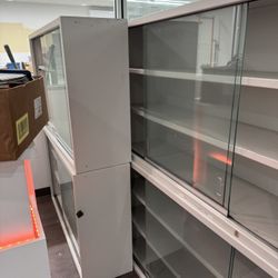 Metal Wall Cabinets with Glass Sliding Doors 