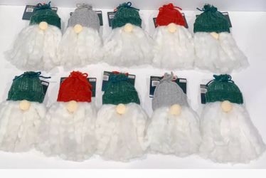 Christmas gnomes decor set of 10 ornaments seasonal size 7 Inches (New!)