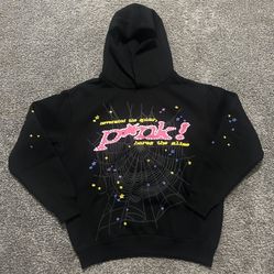 Sp5der P*nk Hoodie - Black