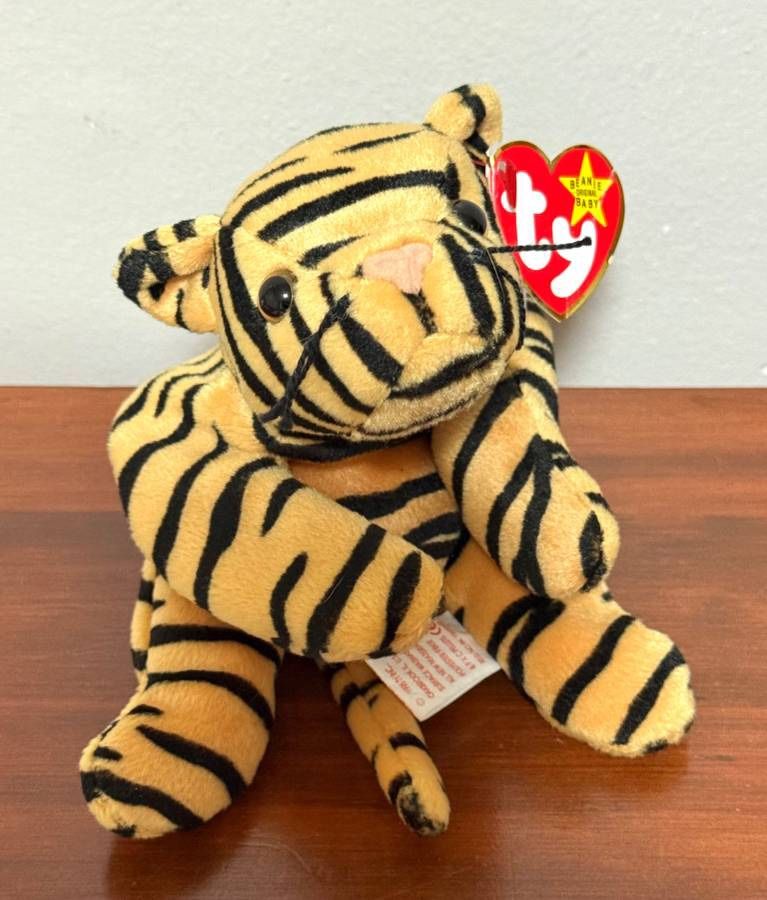 Ty Beanie Babies Stripes The Tiger Plush 1995 Collectible Toy