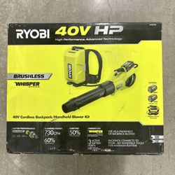 RYOBI 40V HP Brushless Whisper Series 190 MPH 730 CFM Blower and Backpack Battery w/ (2) 6.0 Ah Batteries & Charger