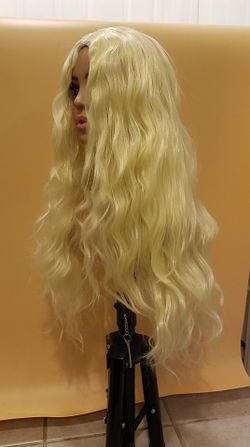 Long Blonde Wavy Wig