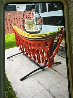 Handwoven hammock and stand