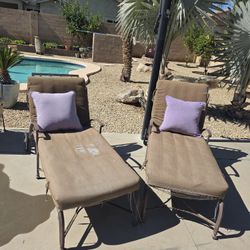 2 Outdoor Chaise Lounge Chairs for Patio Pool