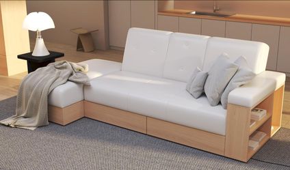 New-ish Modern White Sofa with Storage,