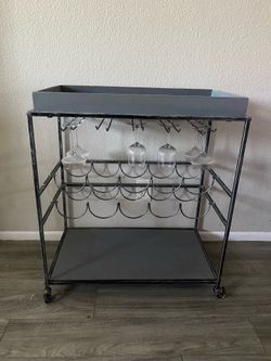 Rustic bar cart