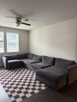 Dark gray sectional couch