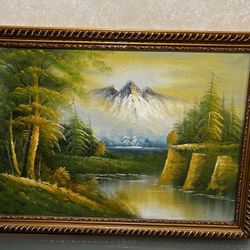 Beautiful Hand, Painted Art In Old School Frame lol