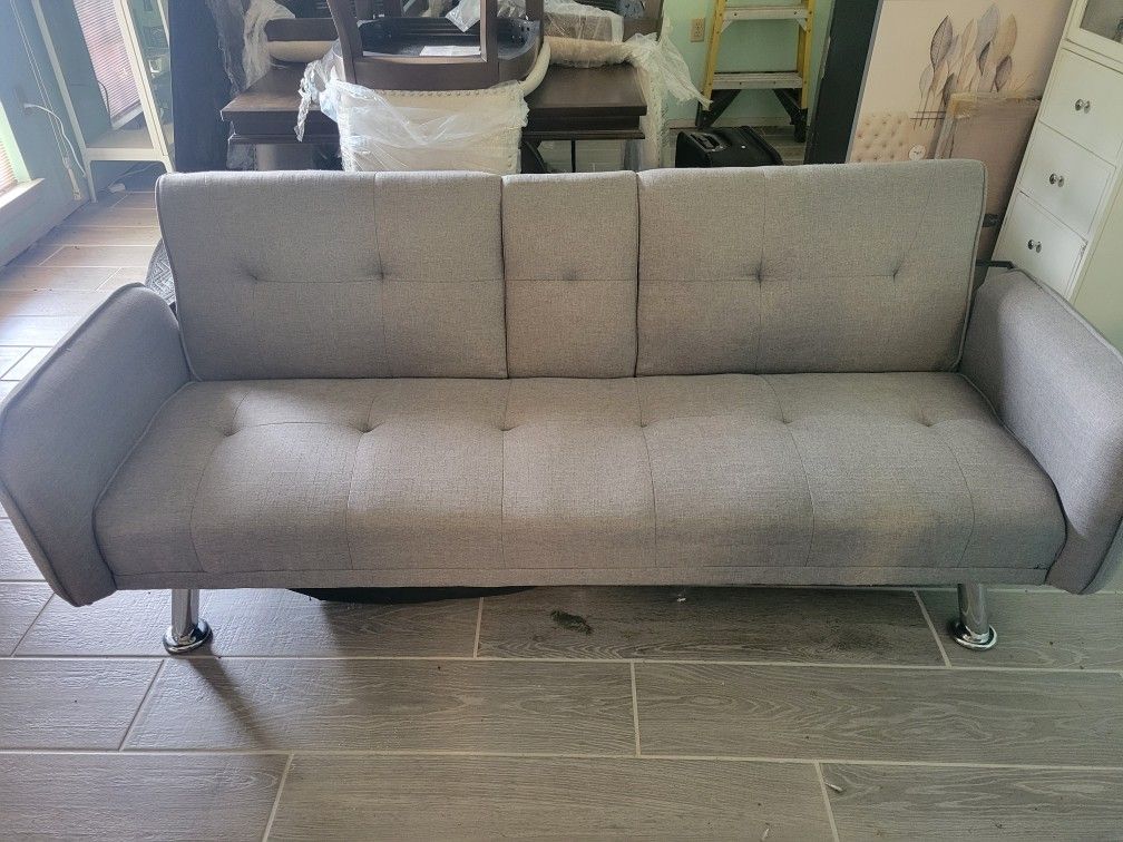 Futon Couch Gray for Sale in San Antonio, TX OfferUp