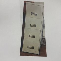 Four drawer, metal file cabinet
