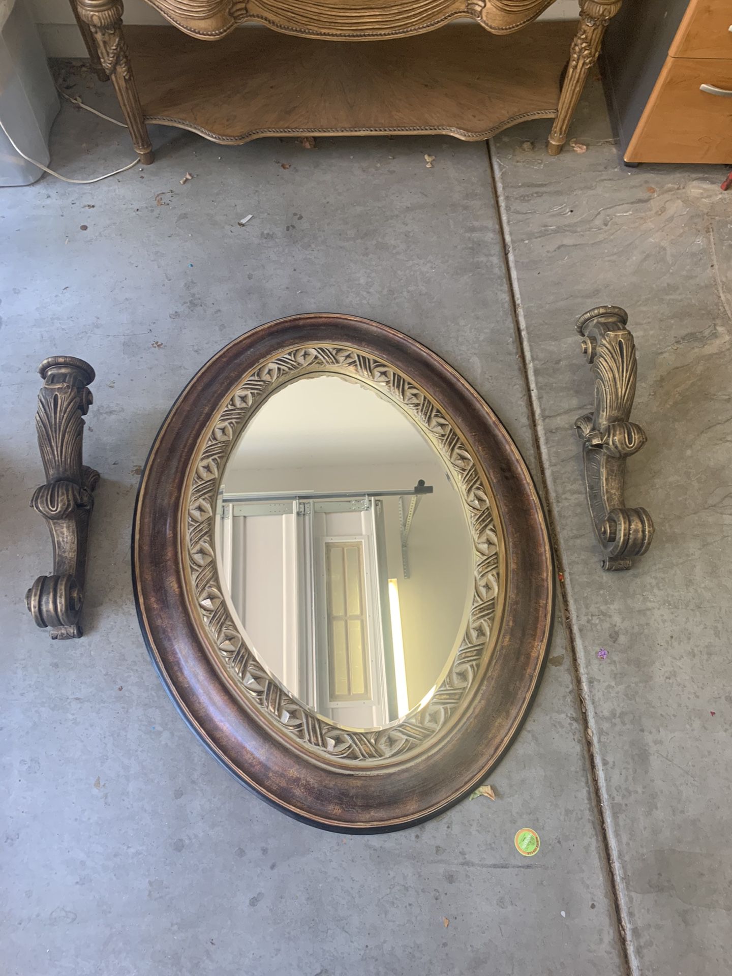 Beautiful mirror with candle holders set