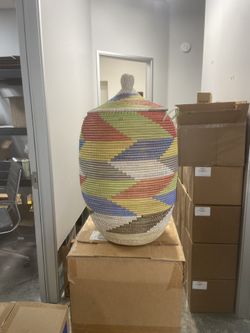 Large Africa Storage Basket With Lid 