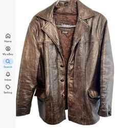 Oakwood Genuine Leather Jacket Distressed Cool & Rugged Look Size  Medium 