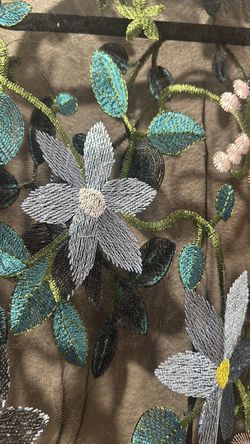 Floral Embroidered Sheer Mesh Fabric