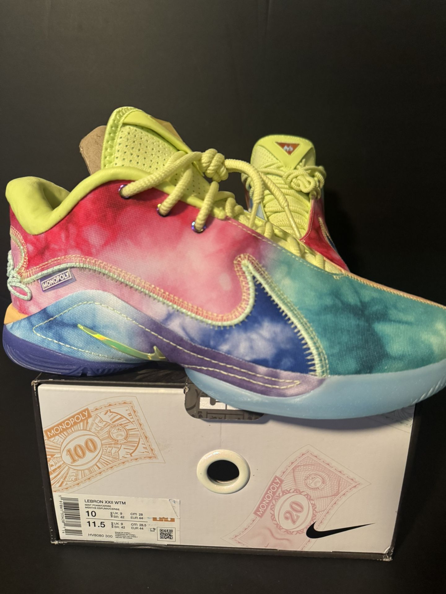 Monopoly x Nike LeBron 22 “Tie-Dye” M10