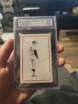 1978 landsman sports deck mickey mantle playing card 5 of clubs graded 10