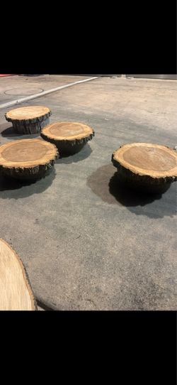 Rustic wood stands & slices