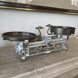Vintage Cast Iron & Brass Scale  17 inches x 5 Inches 