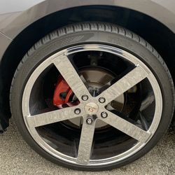 20in Cavallo Rims  5x120 Chrome With Tires TPS Sensor Locking Lugs 