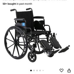 Medline Lightweight Wheelchair for Adults With Swing-Back, Desk-Length Arms, Elevating Leg Rests