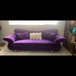 Purple Sofa With Purple Cushions