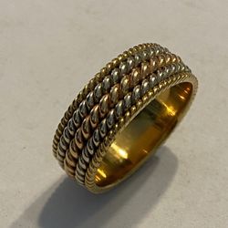 18K Tri- Gold Ring