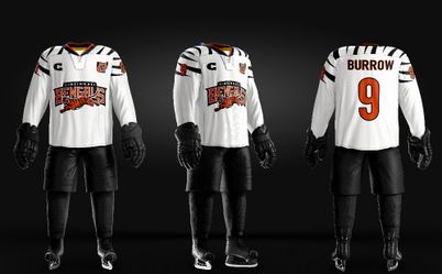 Cincinnati Bengals Hockey Jersey All Sizes