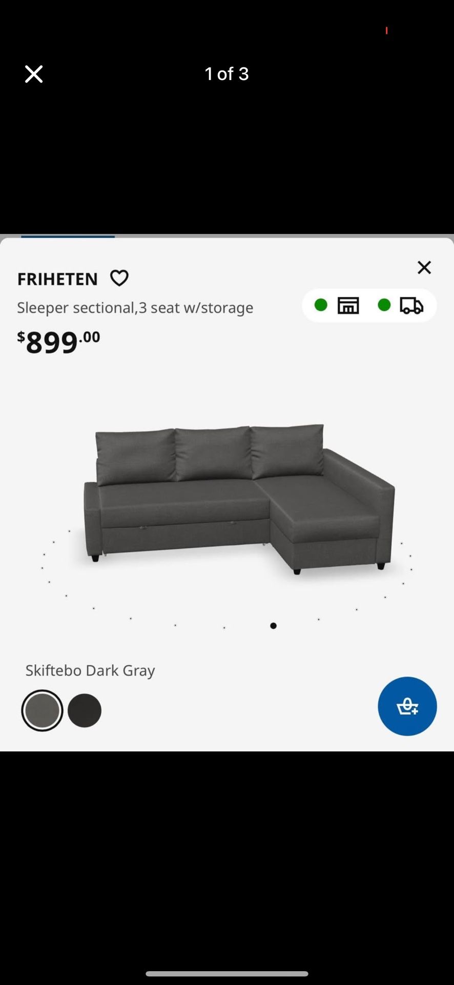Grey IKEA Sectional couch