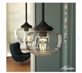 Hunter Saddle Creek 1-Light Noble Bronze Schoolhouse Mini Pendant Light - New