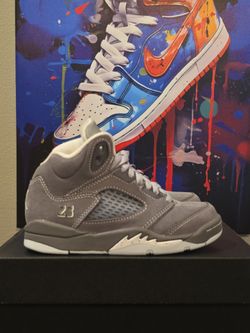 Nike Air Jordan 5 Wolf Grey 440889-002 Preschool Size 11C
