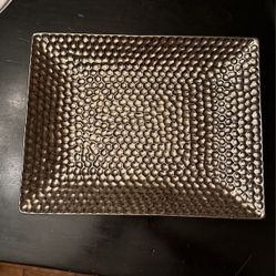Silver Ceramic Decorative Tray Or Platter