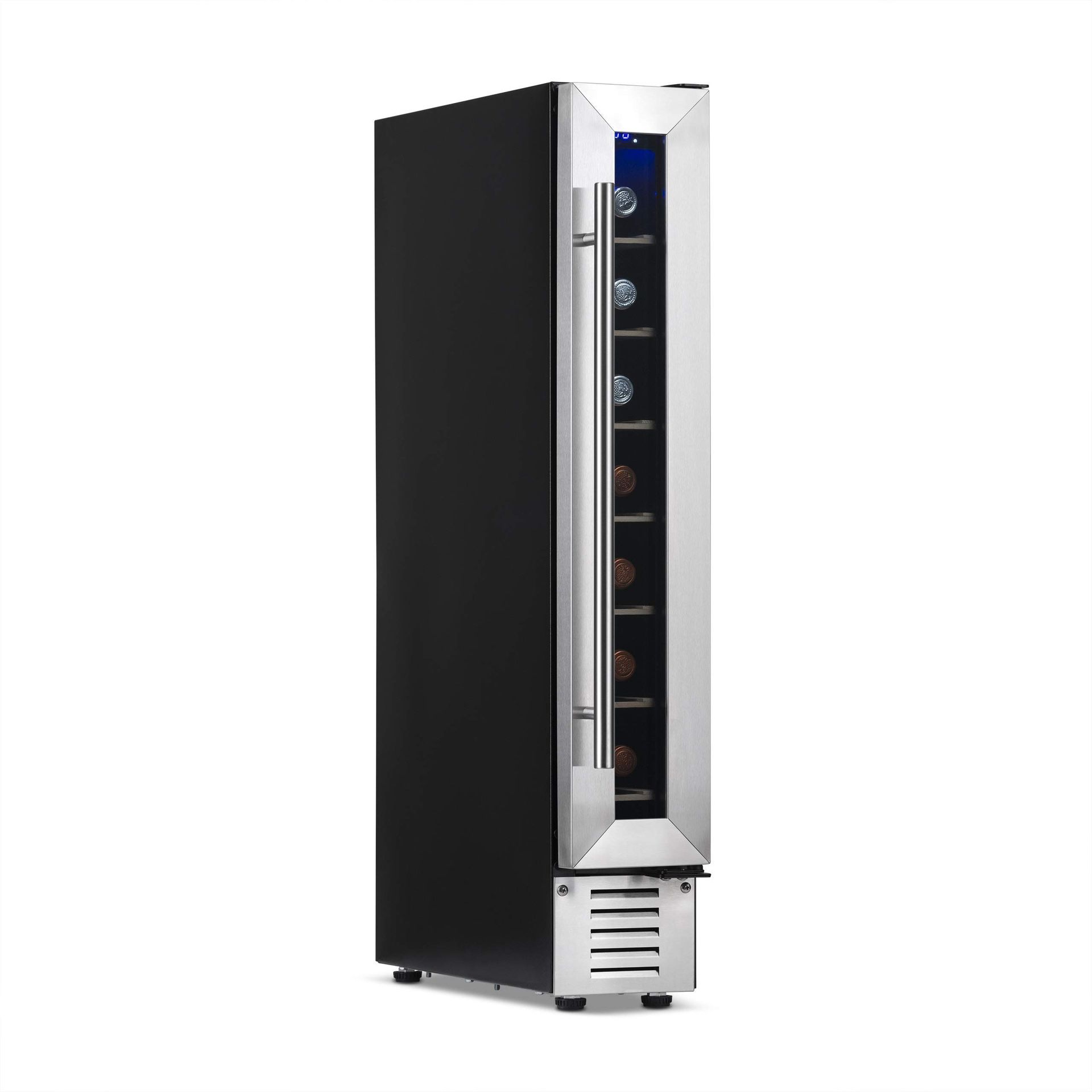 New in box NewAir 6" Built-in or Freestanding 7 Bottle Wine Fridge, Bar Cabinet Mini Wine Cooler