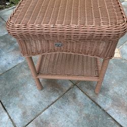 Two Wicker Plastic Tables