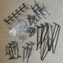 42pc. Vintage Steel Workshop Pegboard Organizers 