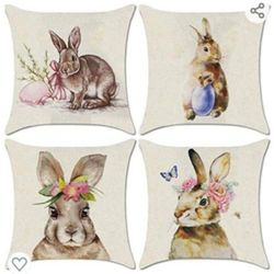 Rabbit Design Pillow COVERS Set Of 4