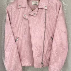 Zara Girl Faux Leather Crop Bike Jacket