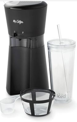 NEW MR. COFFEE Iced Coffee Maker, Single Serve Machine With 22 Oz. Tumbler and Reusable Coffee Filter Black