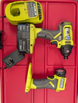 Ryobi Driver, Light, Battery And Charger