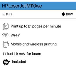HP LaserJet M110we Wireless Black and White Printer with HP+ for Sale in  Cuyahoga Falls, OH - OfferUp
