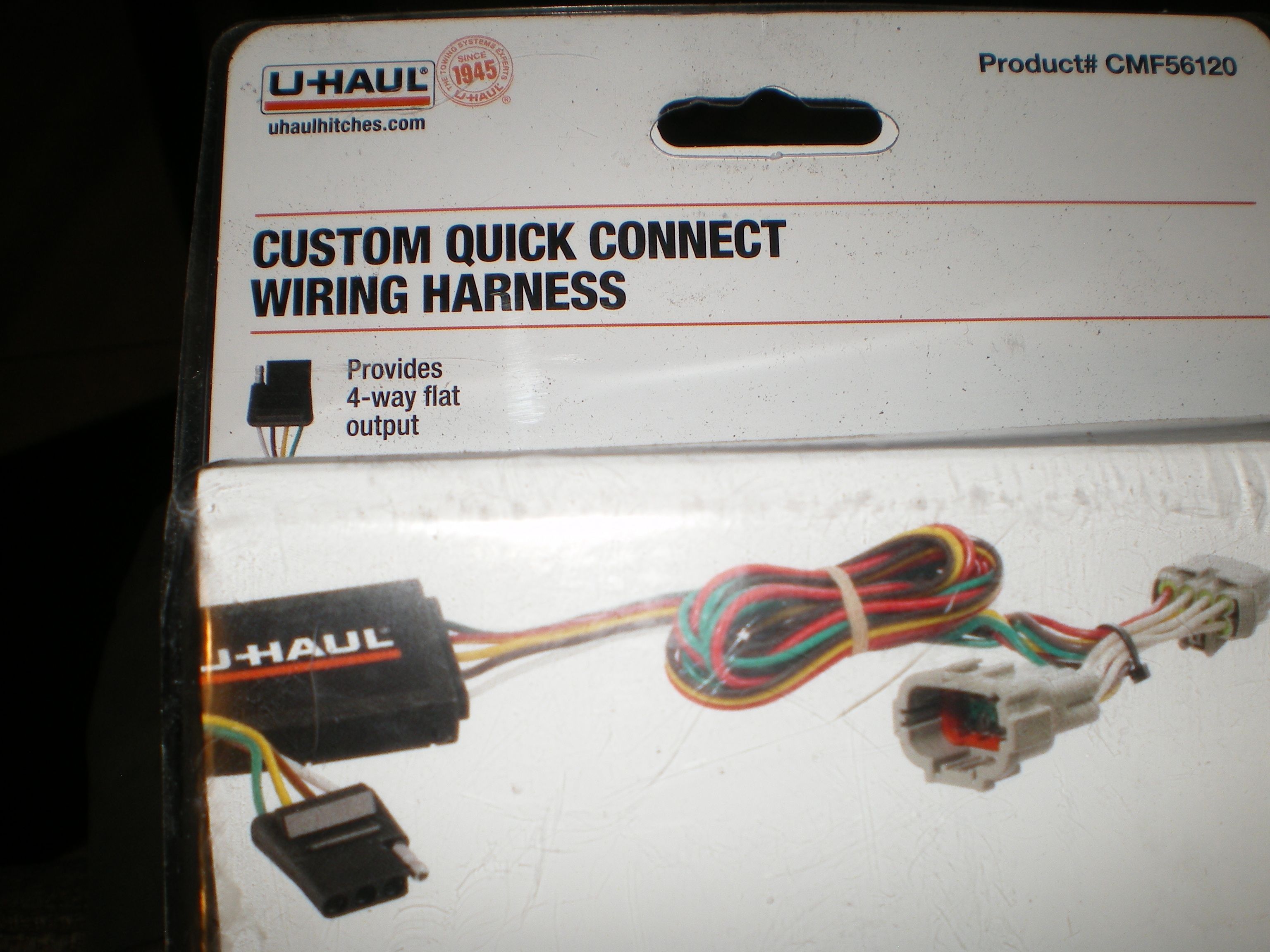 Uhaul 4 Way Flat Output Quick Connect Wiring Harness For Trailer Hookup